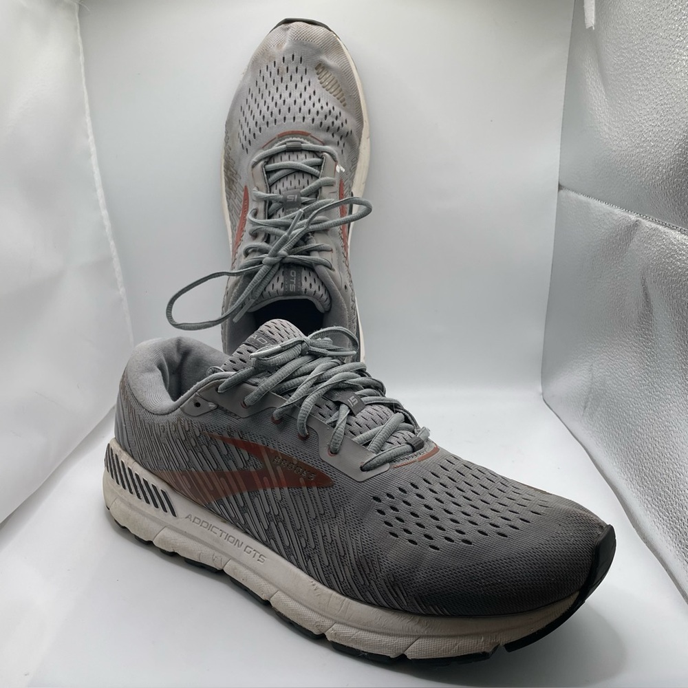 Brooks Addiction GTS 15 Men's Size 14 Gray Activewear Running Athletic Gym Train